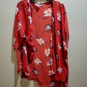 EMORY PARK Caley Open Front Woven Top, Size L